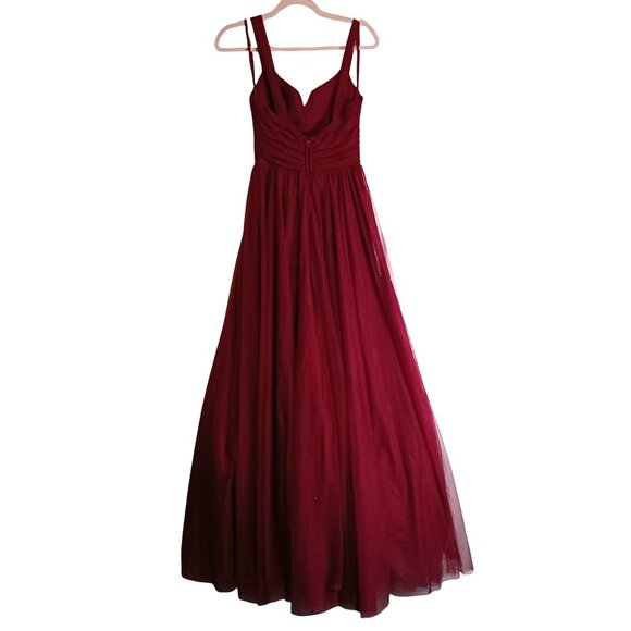 City Studio Juniors Emma Mesh Padded Bust Evening Dress in Merlot Red,‎ Size 3 - Picture 6 of 13